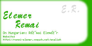 elemer remai business card